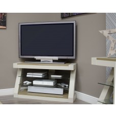 Z Painted Corner TV Unit with Smoke Oak Top